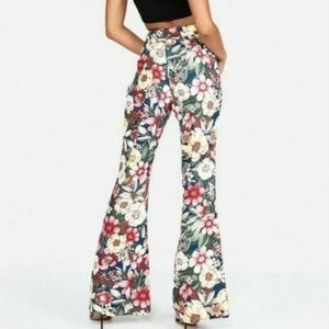 Express Floral Flare Pant Super High Rise